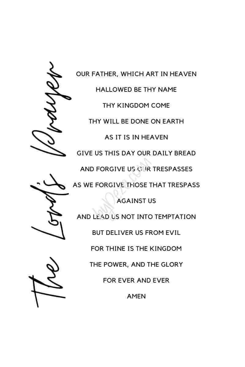 the lord s prayer printable pdf
