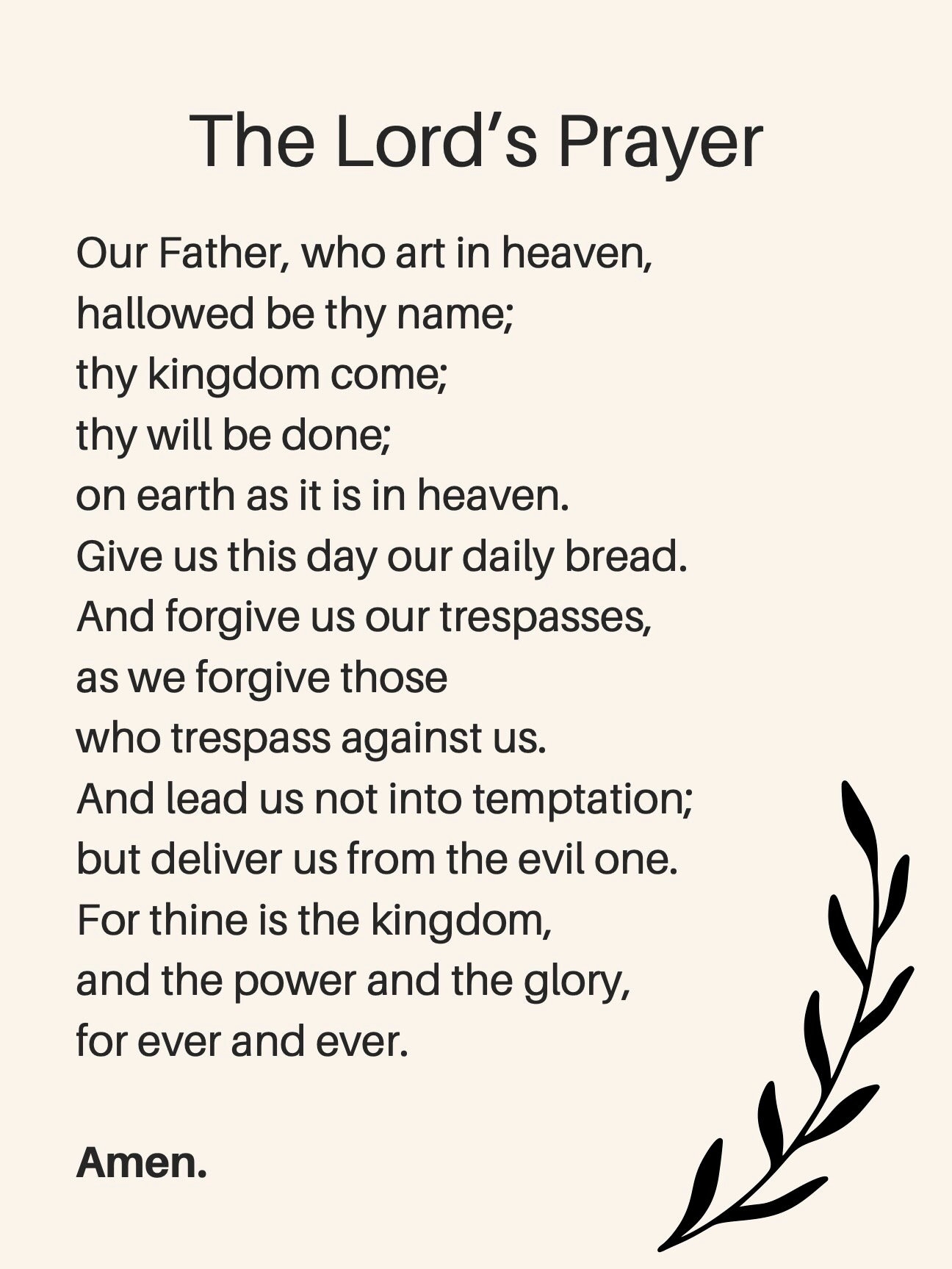 The Lord s Prayer Printable Art Christian Bible Verse Poster digital Download Etsy