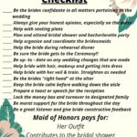 The Maid Of Honor Checklist Etsy