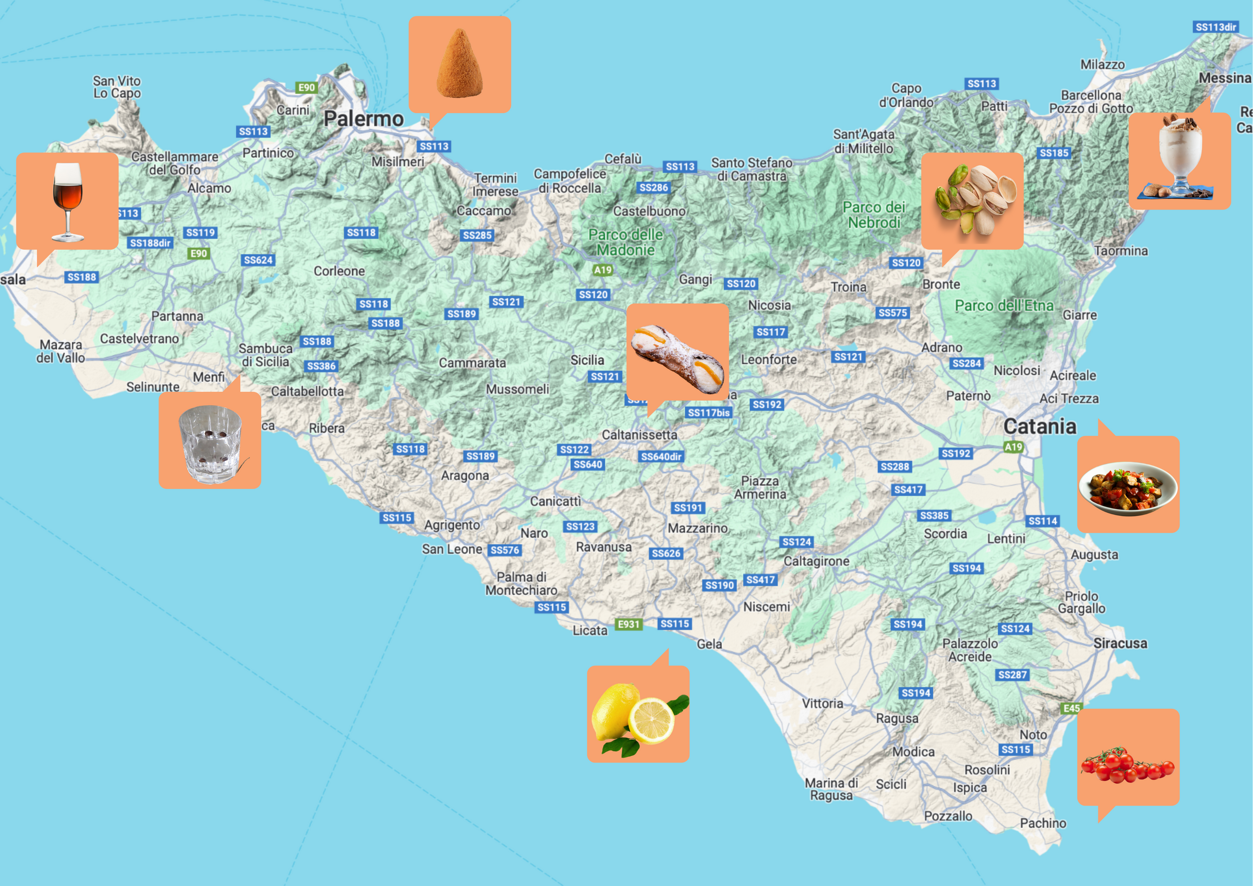 The Map Of Sicily And Where To Find The Best Food The Map Of Sicily And Where To Find The Best Food