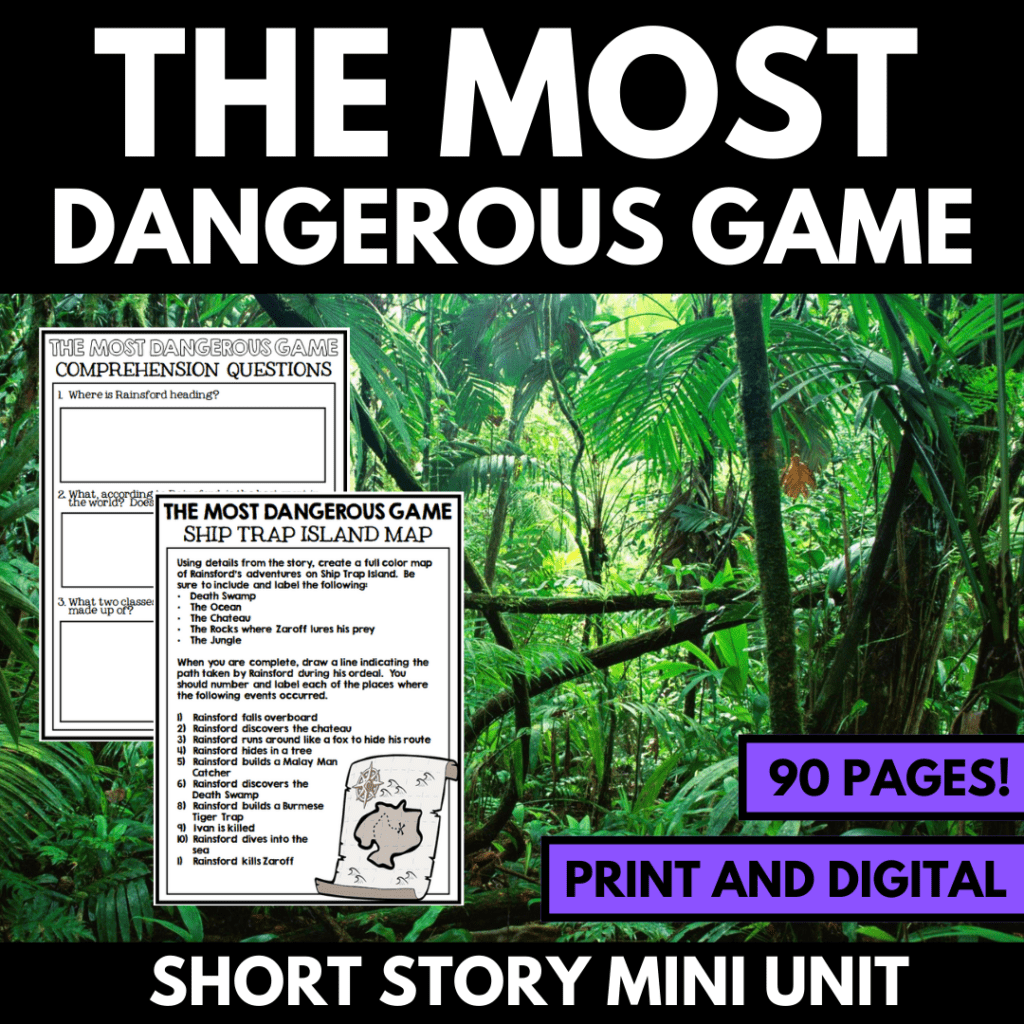 The Most Dangerous Game Short Story Activities Creative 