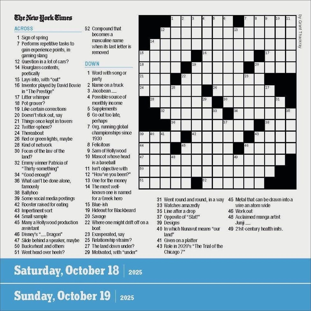 The New York Times Crossword Page A Day r Calendar 2025 Paperback 