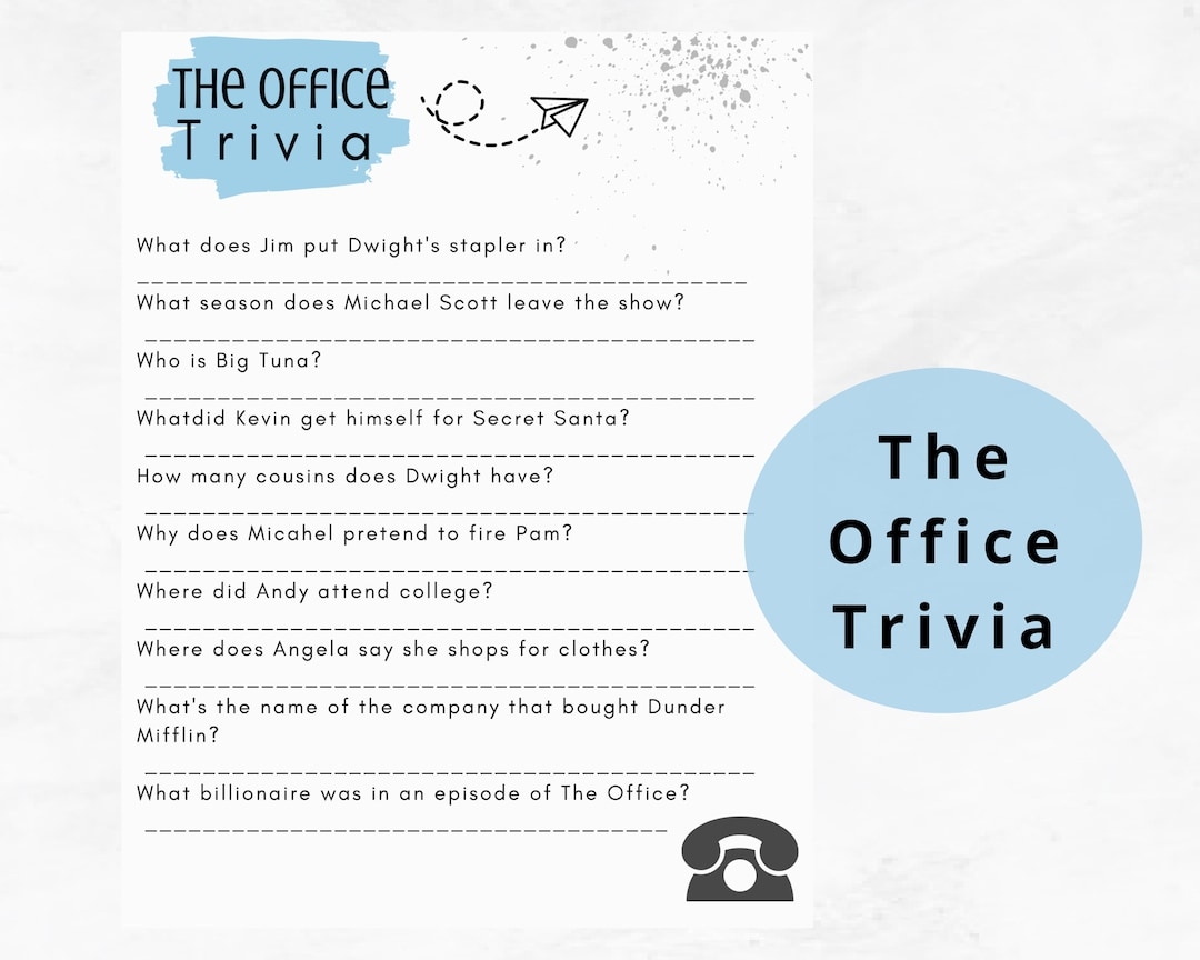 The Office Trivia TV Show Trivia Game The Office Game Michael Scott Game Dunder Mifflin Game Digital Download Etsy