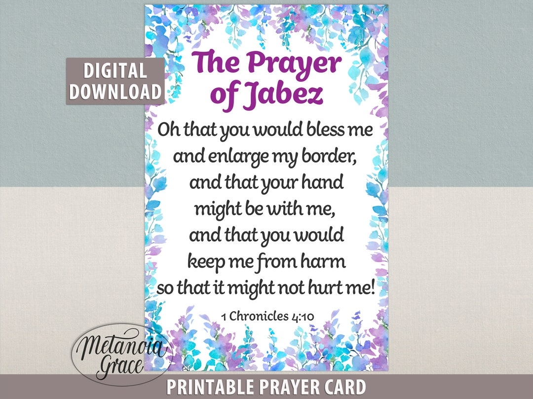 The Prayer Of Jabez Card Printable Bible Prayer Card Jabez Prayer Jabez s Prayer Card Oh That You Would Bless Me Digital Download Pdf Etsy