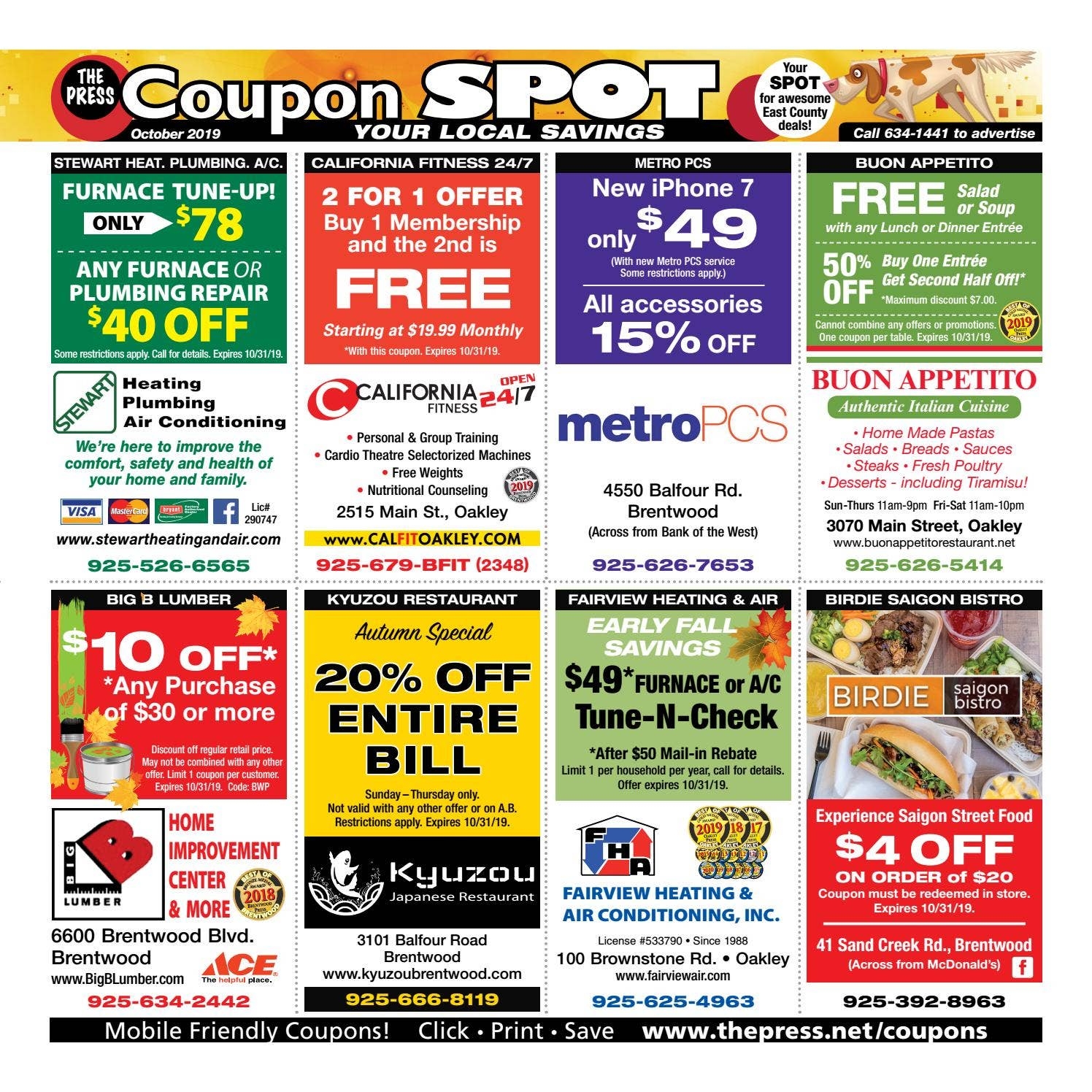 The Press Coupons October 2019