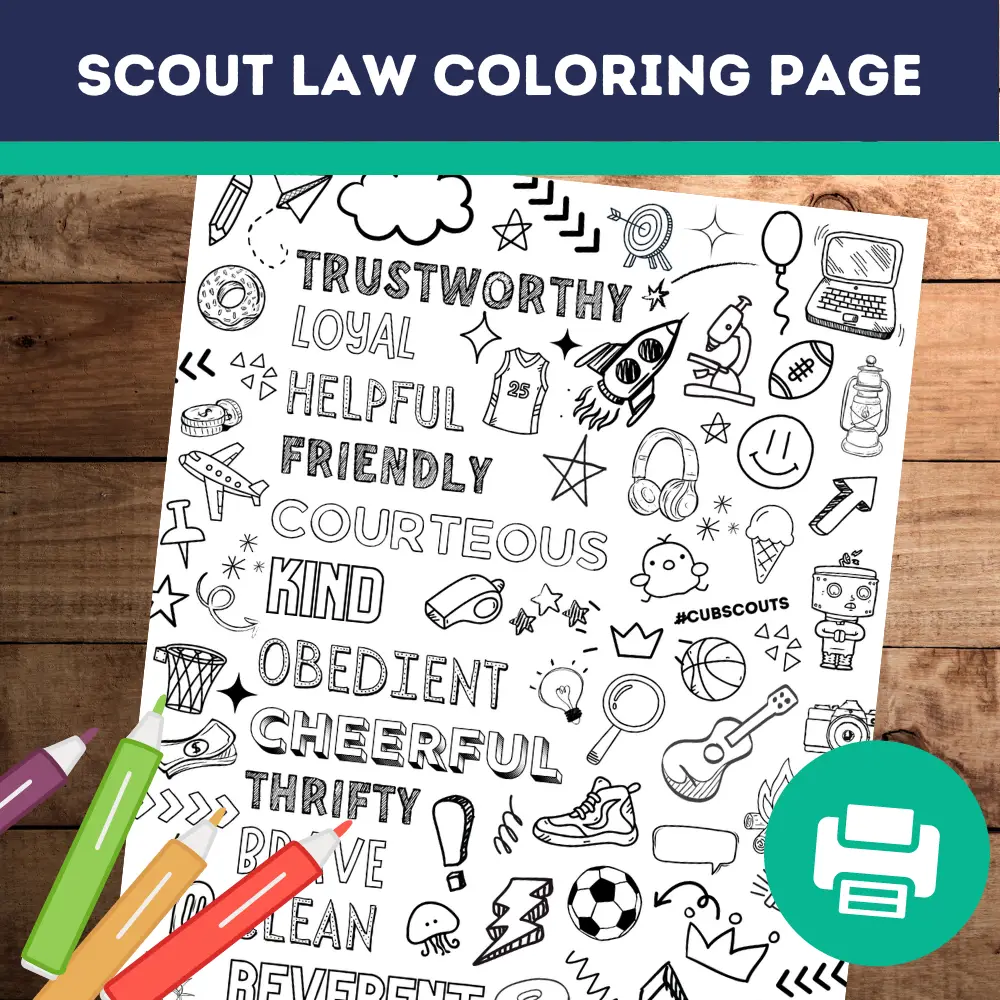The Scout Law Coloring Page Ultimate Scouts Worksheets Library