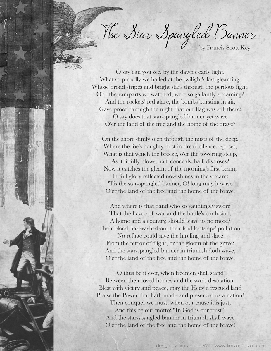 The Star Spangled Banner Lyrics Social Studies Printables The Star Spangled Banner Lyrics Social Studies Printables