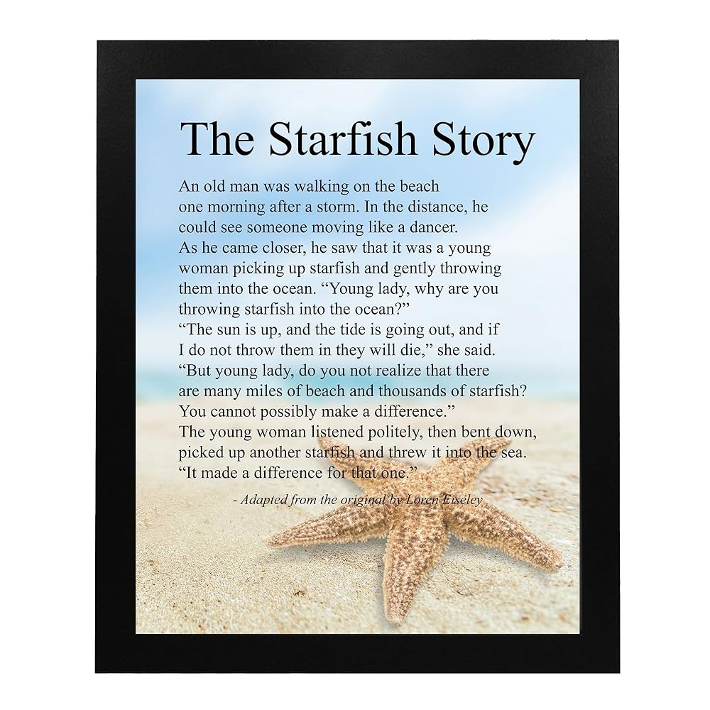 The Starfish Story Inspirational Beach Wall Art Print Amazon The Starfish Story Inspirational Beach Wall Art Print Amazon