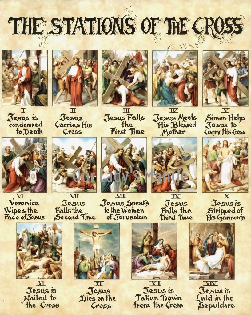 THE STATIONS Of The CROSS 8x10 Catholic Picture Print From Italy