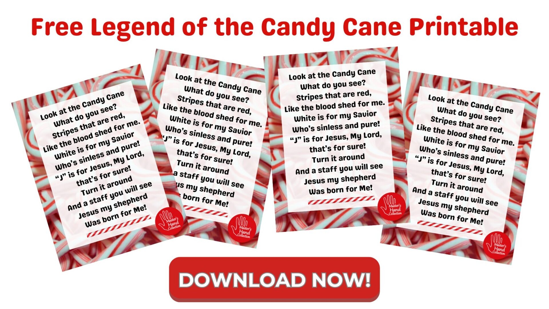 The Story Of The Candy Cane Free Printable Master s Hand Collection