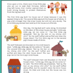 The Three Little Pigs Reading Worksheet Games4esl