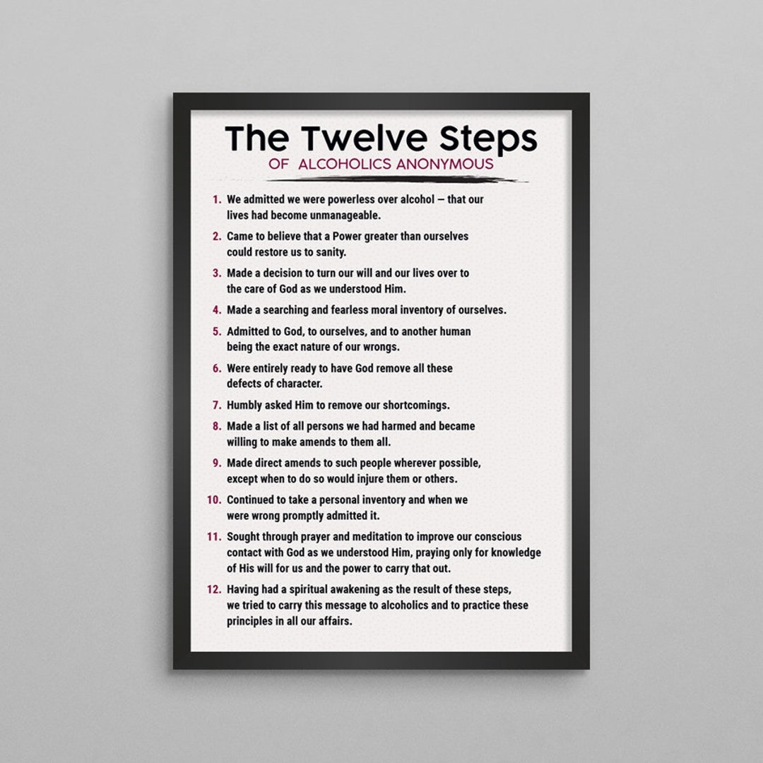 aa 12 steps printable