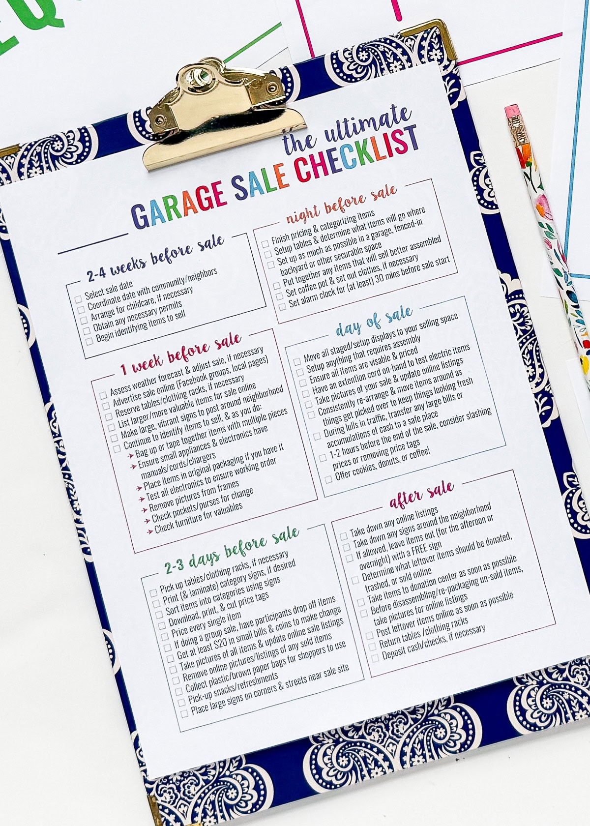 The Ultimate Garage Sale Checklist With Printables The Homes I Have Made