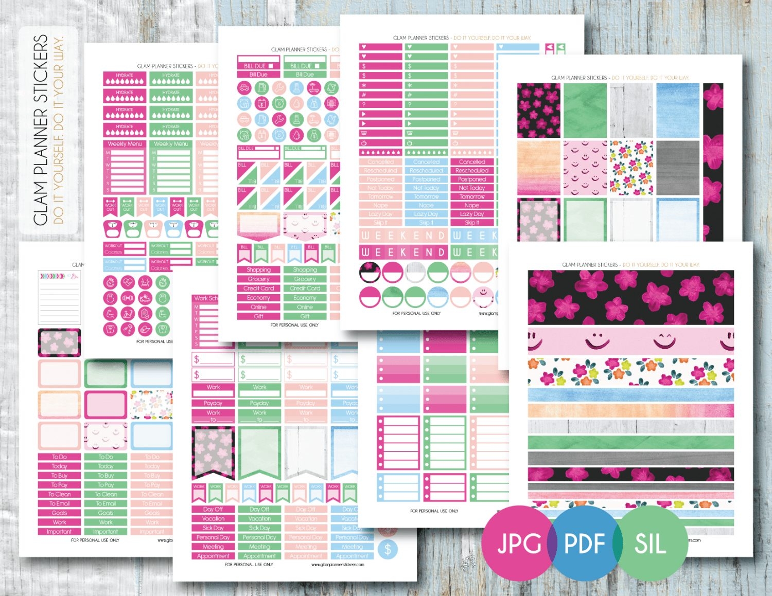 free printable rescheduled planner stickers