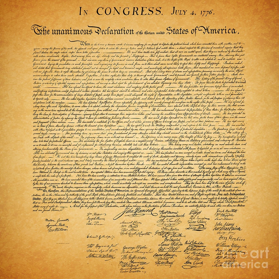 The United States Declaration Of Independence Square By Wingsdomain Art And Photography
