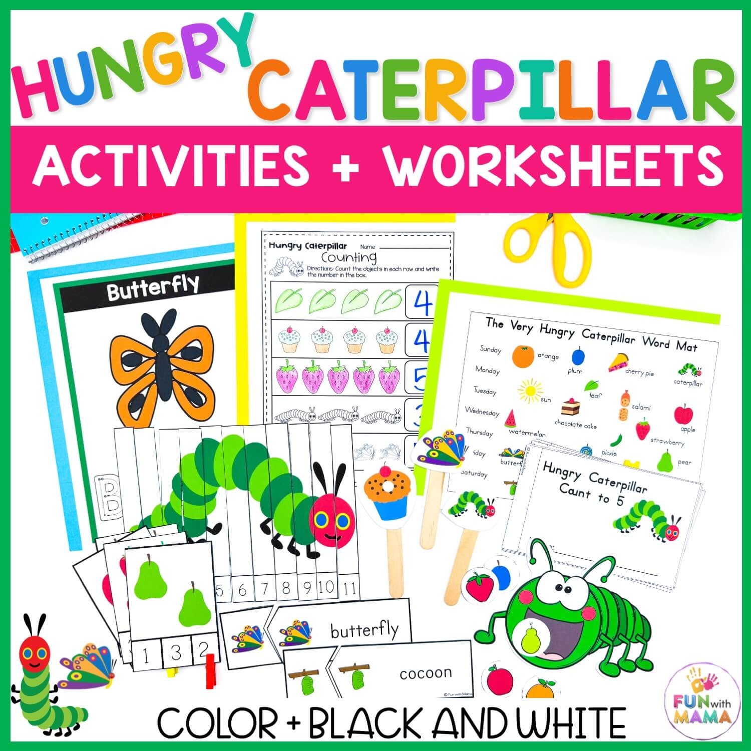The Very Hungry Caterpillar Activities Printables Fun With Mama