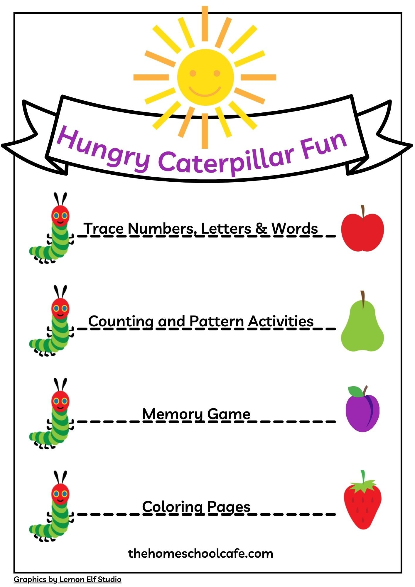 The Very Hungry Caterpillar Activity Kit The Homeschool Cafe