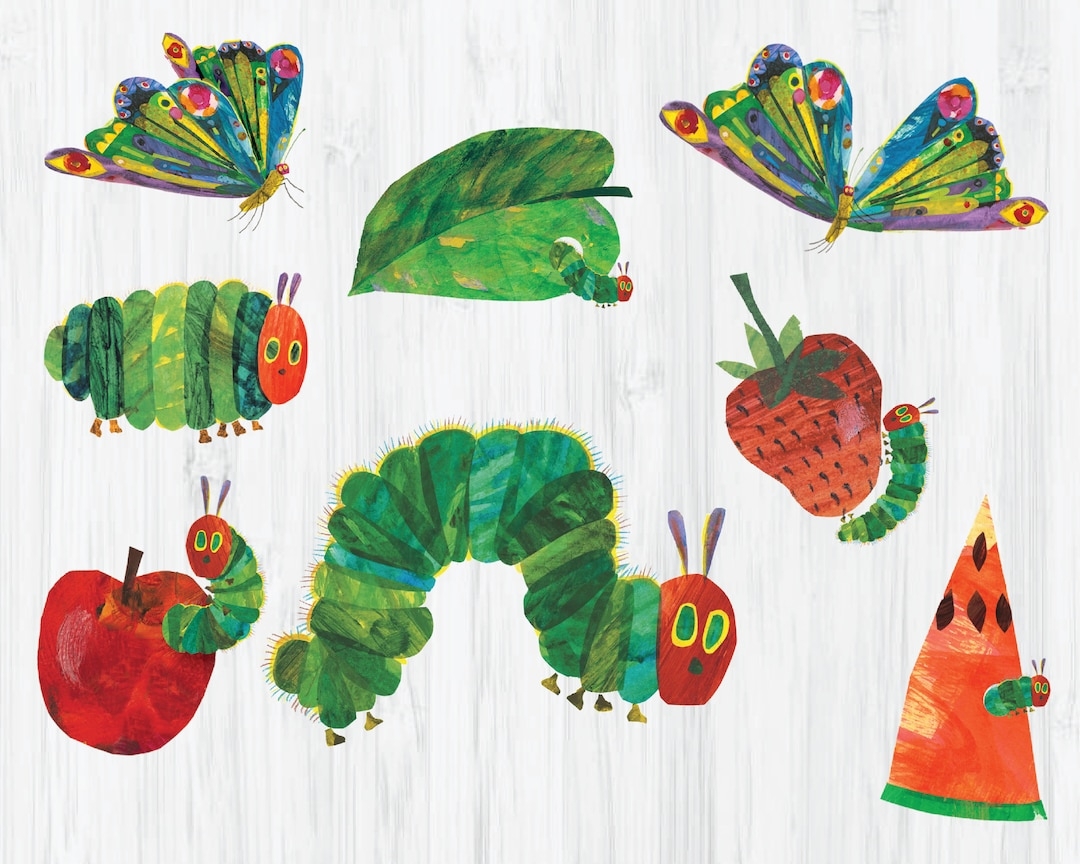 The Very Hungry Caterpillar Clipartbirthday Party Png File Custom Print Your Own Party Etsy