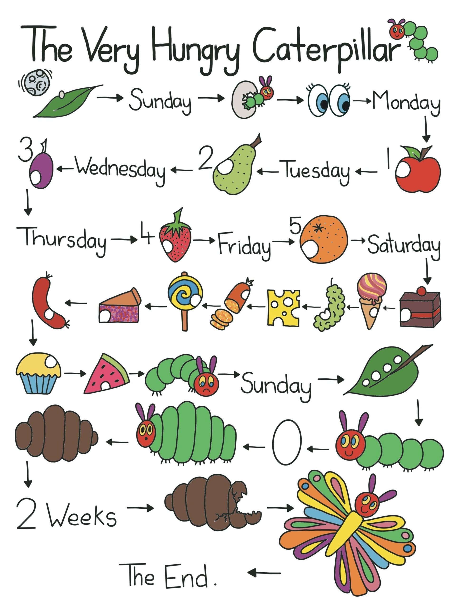 The Very Hungry Caterpillar Story Map Etsy