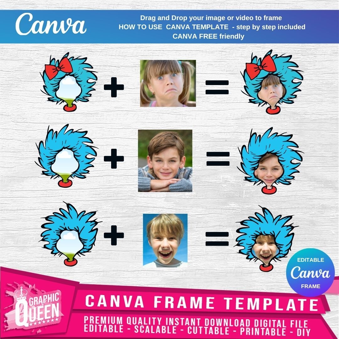 Thing 1 Thing 2 Little Miss Frame Canva Drag U0026 Drop Portrait 