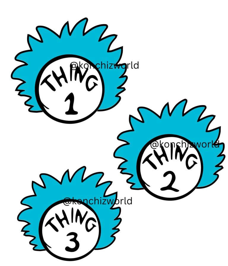 Thing 1 Thing 2 U0026 Thing 3 SVG Files Etsy