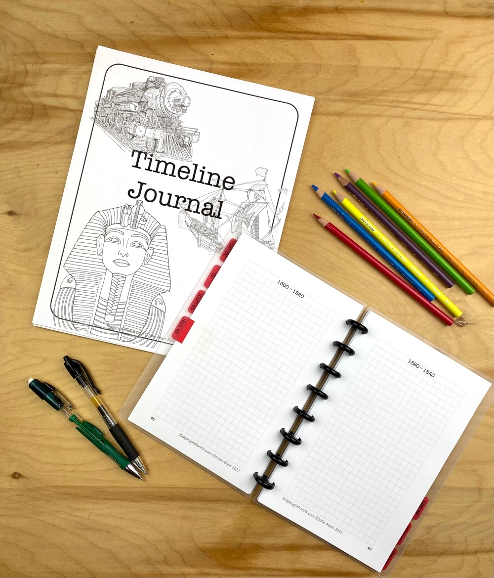 Timeline Journal Book Of Centuries Dates On Graph Paper