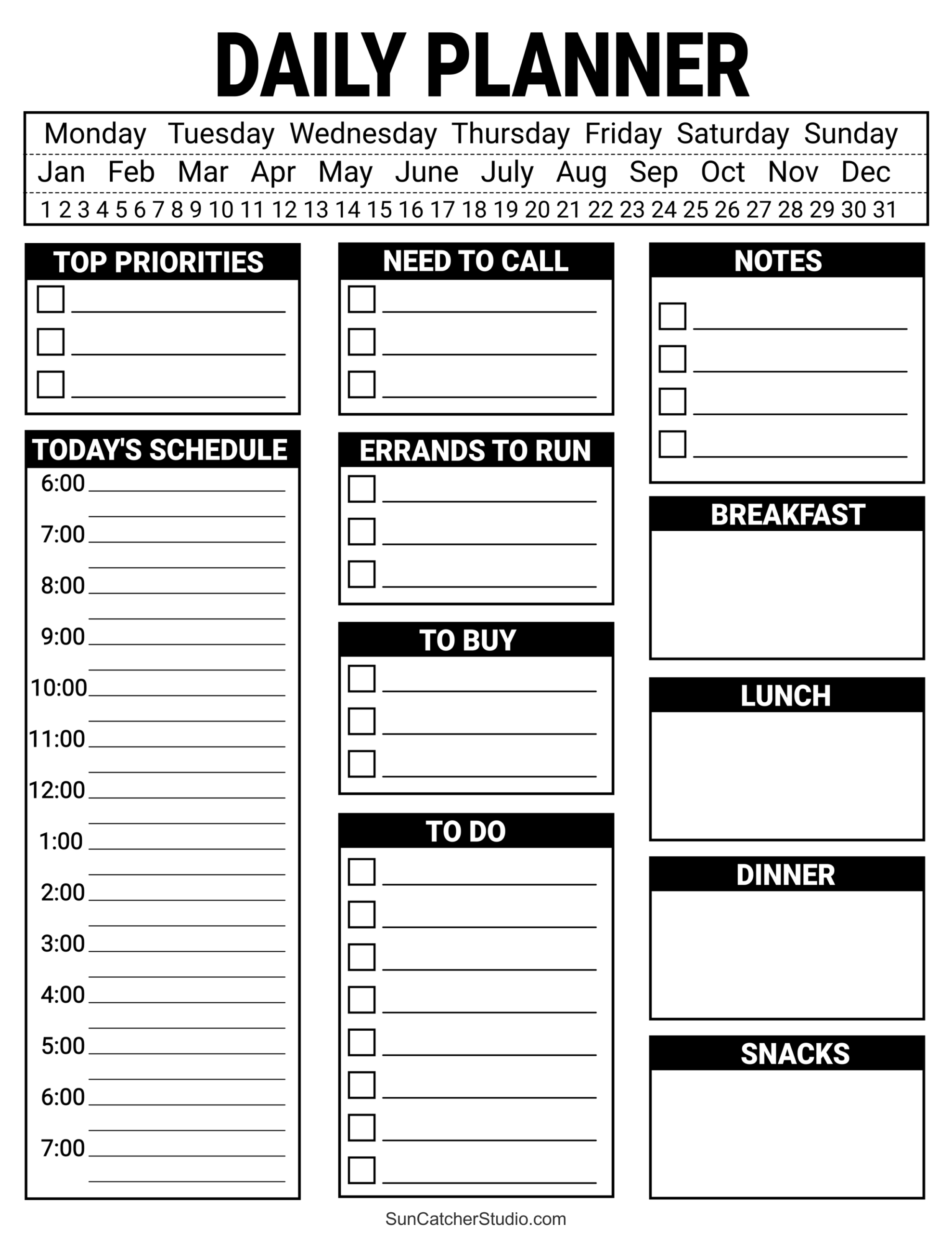printable to do list