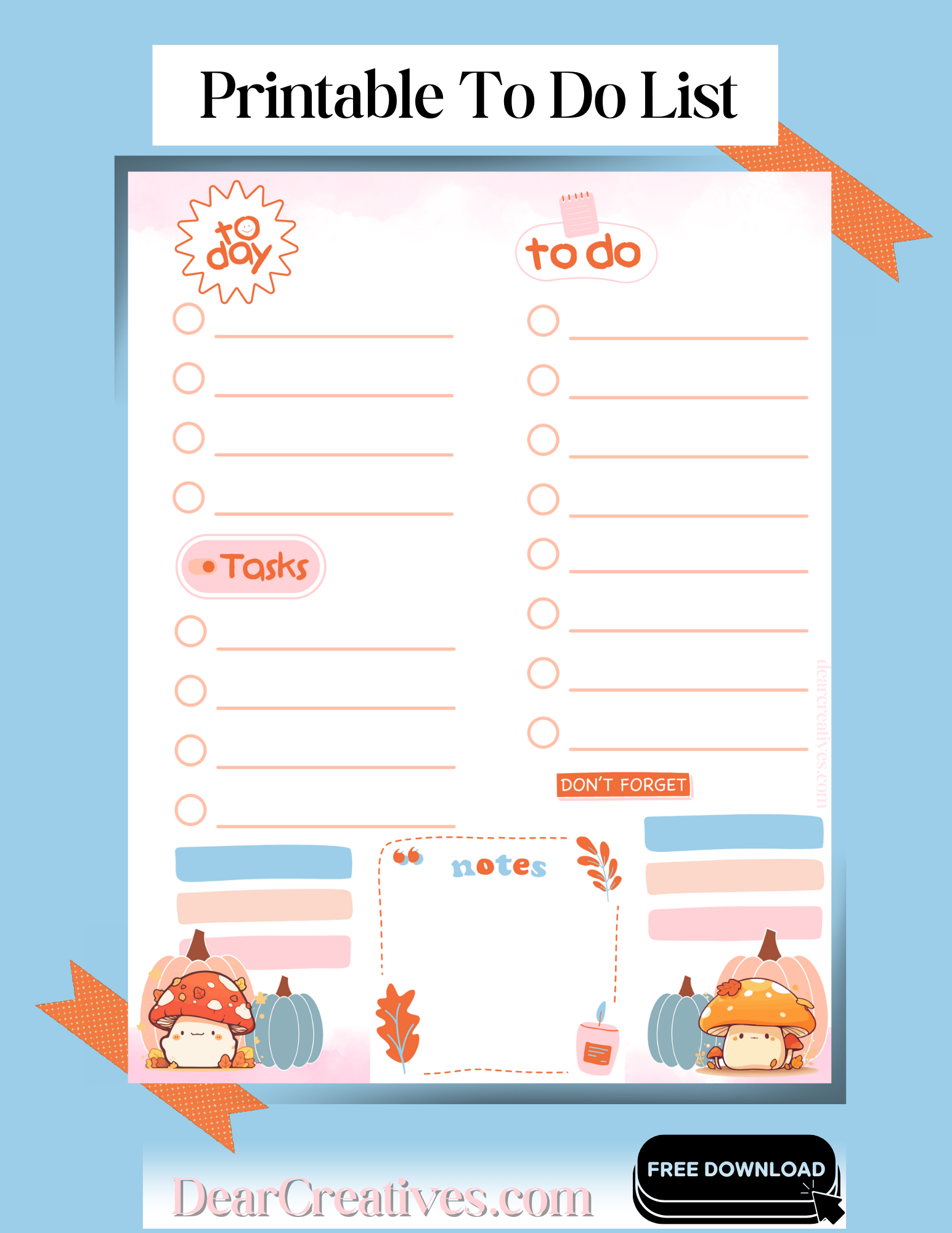 cute printable to do list