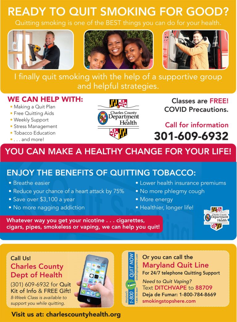 Tobacco Cessation Charles County Department Of Health