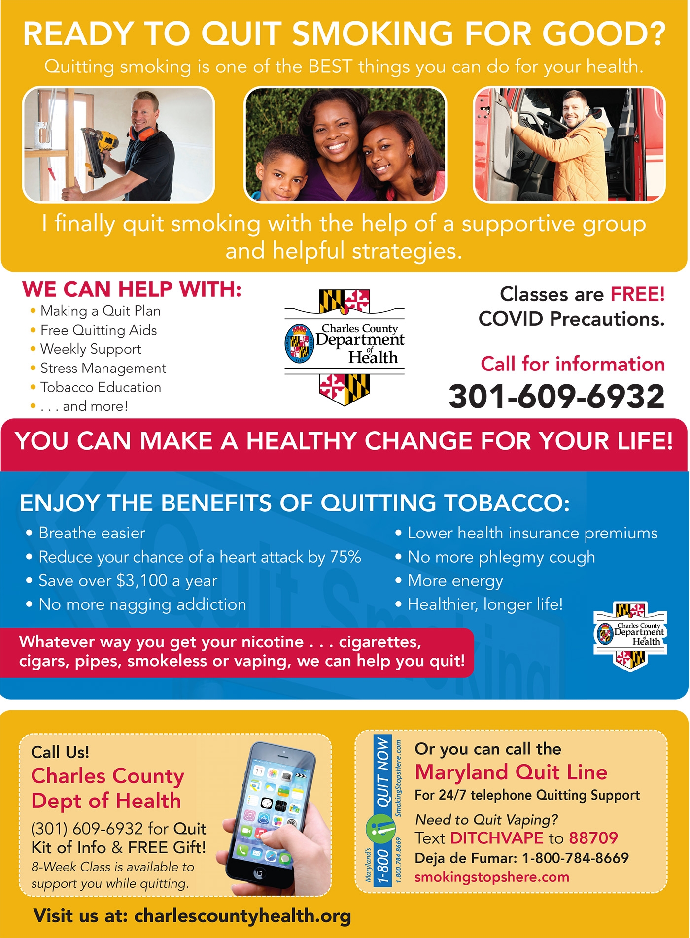 Tobacco Cessation Charles County Department Of Health
