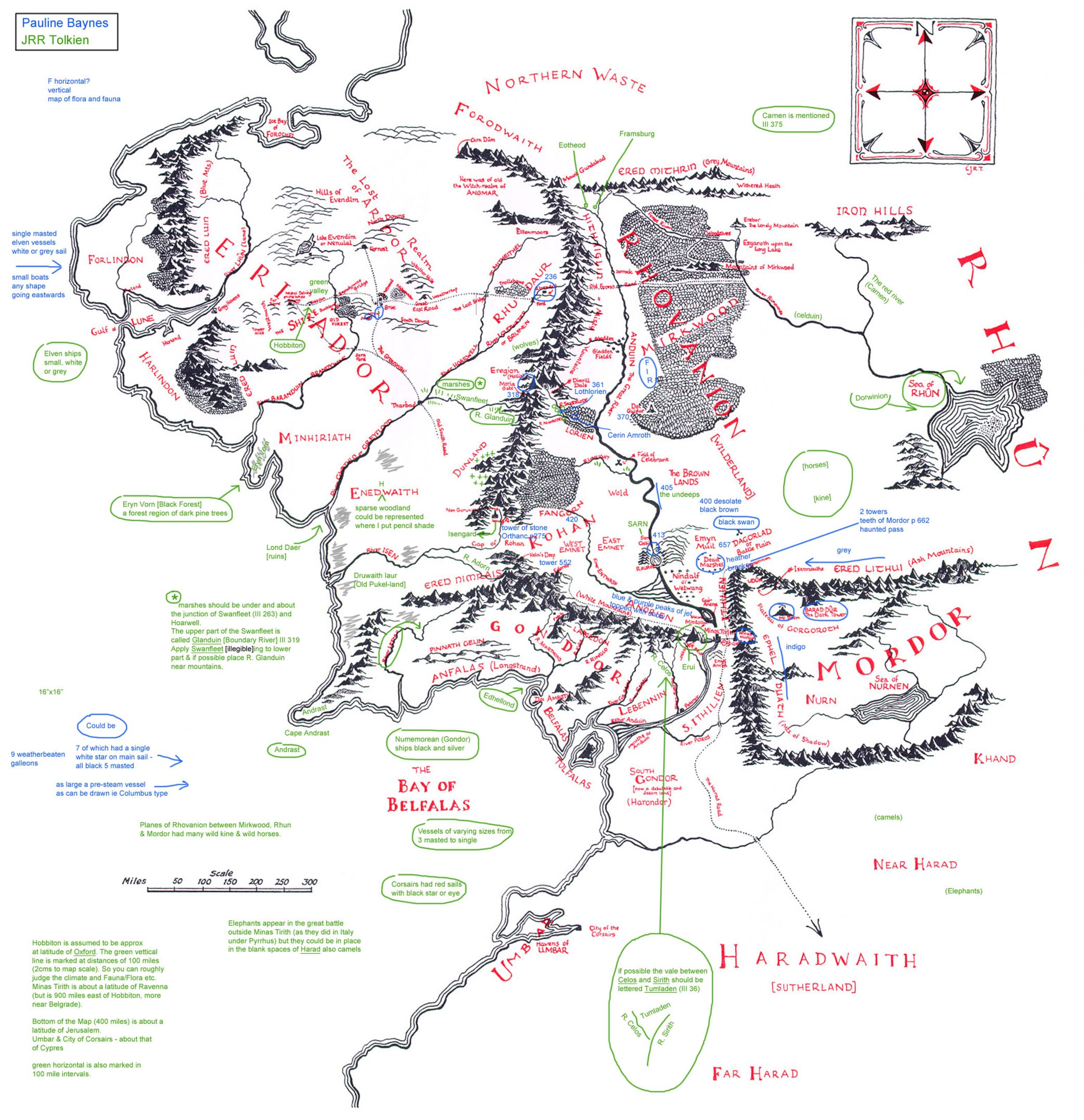 Tolkien s Annotated Map Of Middle earth Transcribed The Tolkien Society