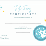 Tooth Fairy Certificate Lakes Area Pediatric Dentistry Michael 