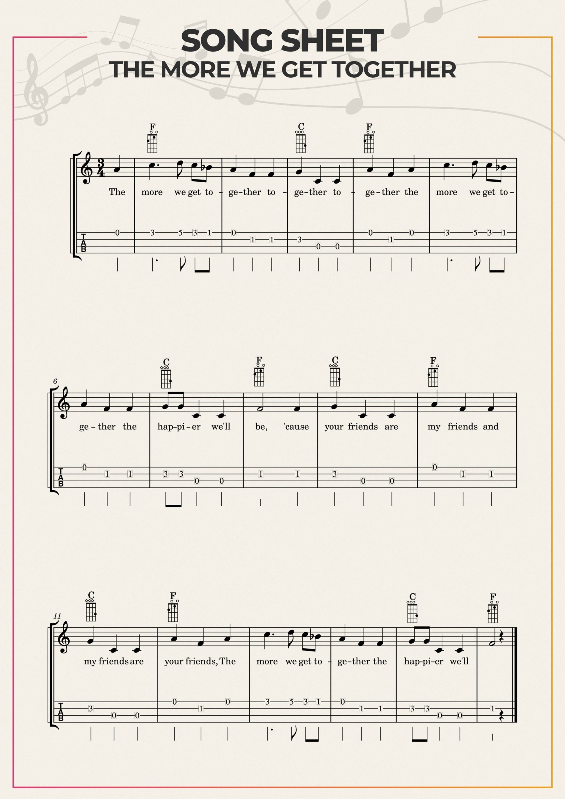 Top 7 Easy Ukulele Songs For Kids Printable Sheets 