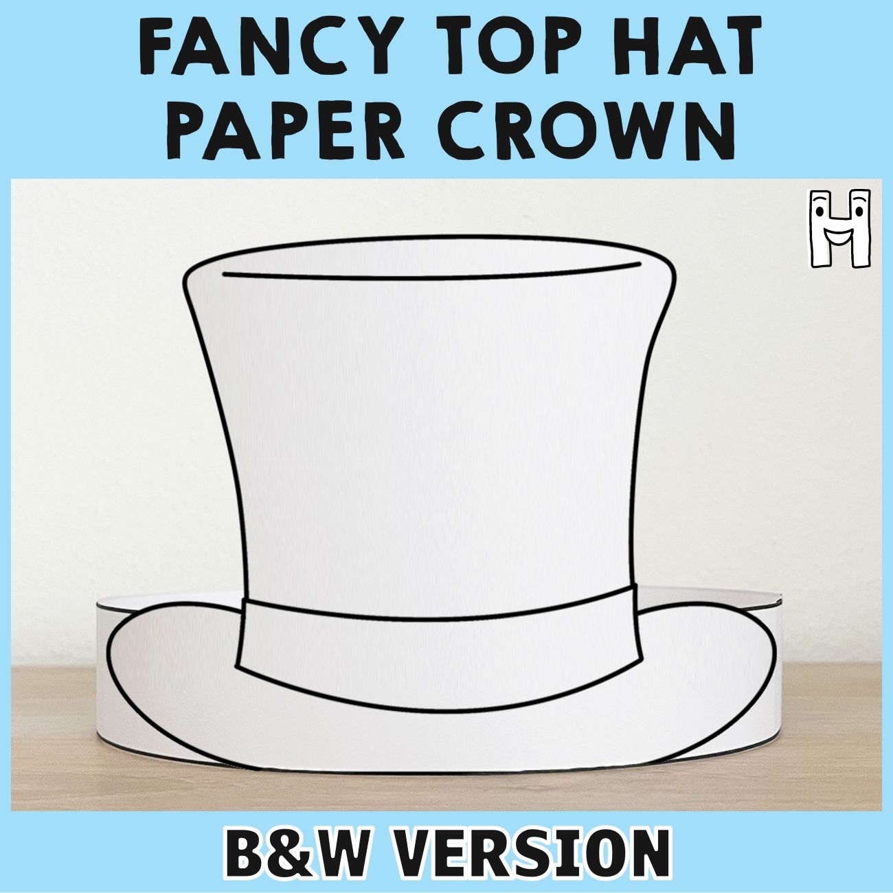 Top Hat Crown Printable Coloring Kid Craft Happy Paper Time Top Hat Crown Printable Coloring Kid Craft Happy Paper Time