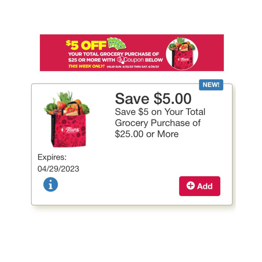 Tops Markets 5 Off 25 E Coupon Good Thru 4 29 
