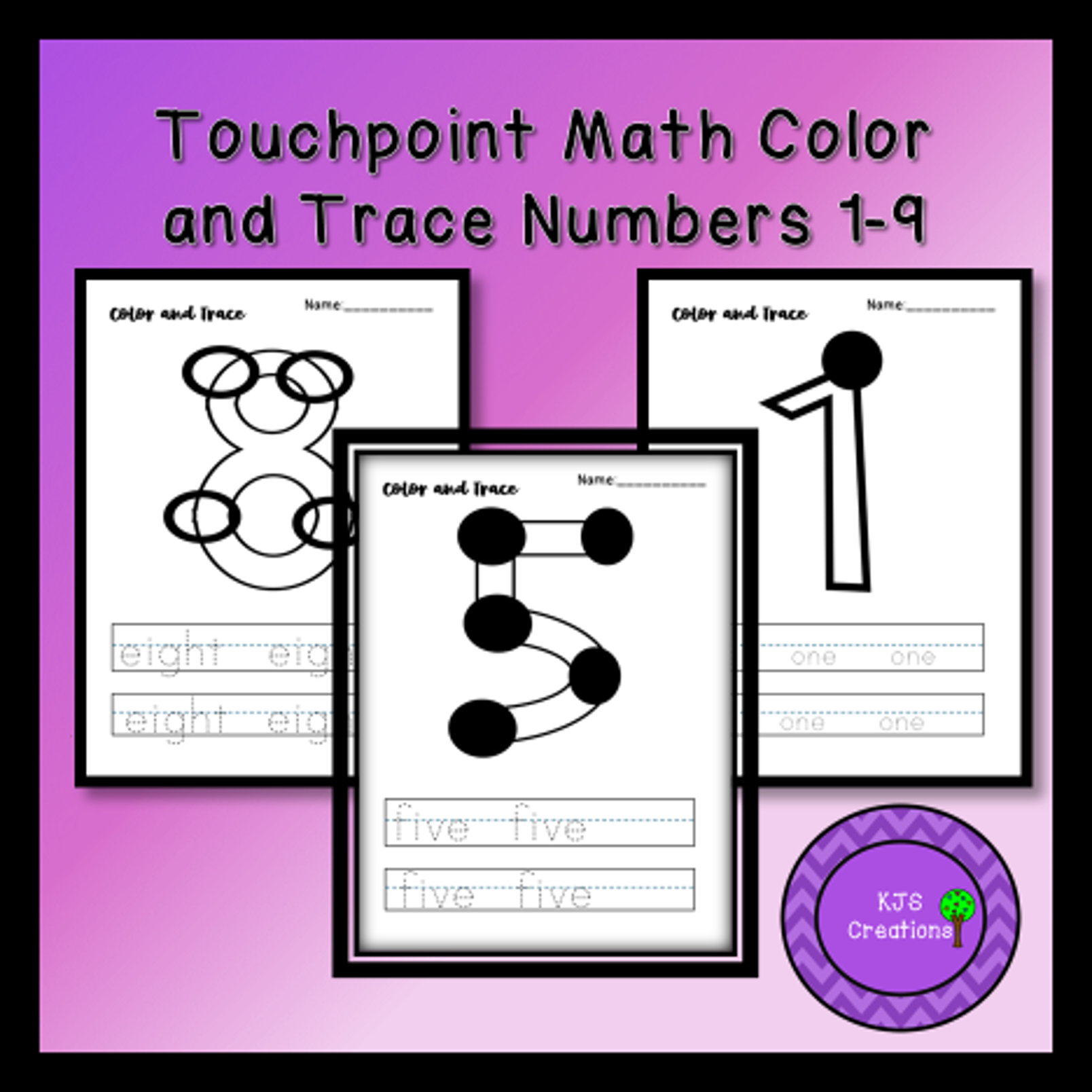 Touchpoint Touch Dot Math Color And Trace Number Words 1 9 