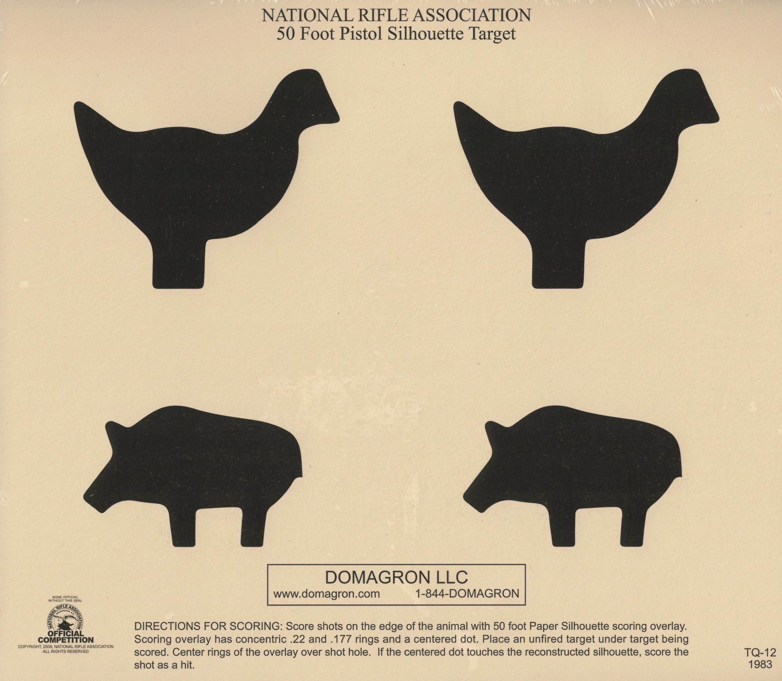 TQ 12 50 Foot Chicken And Pig Pistol Silhouette Animal Target Worksheets Library