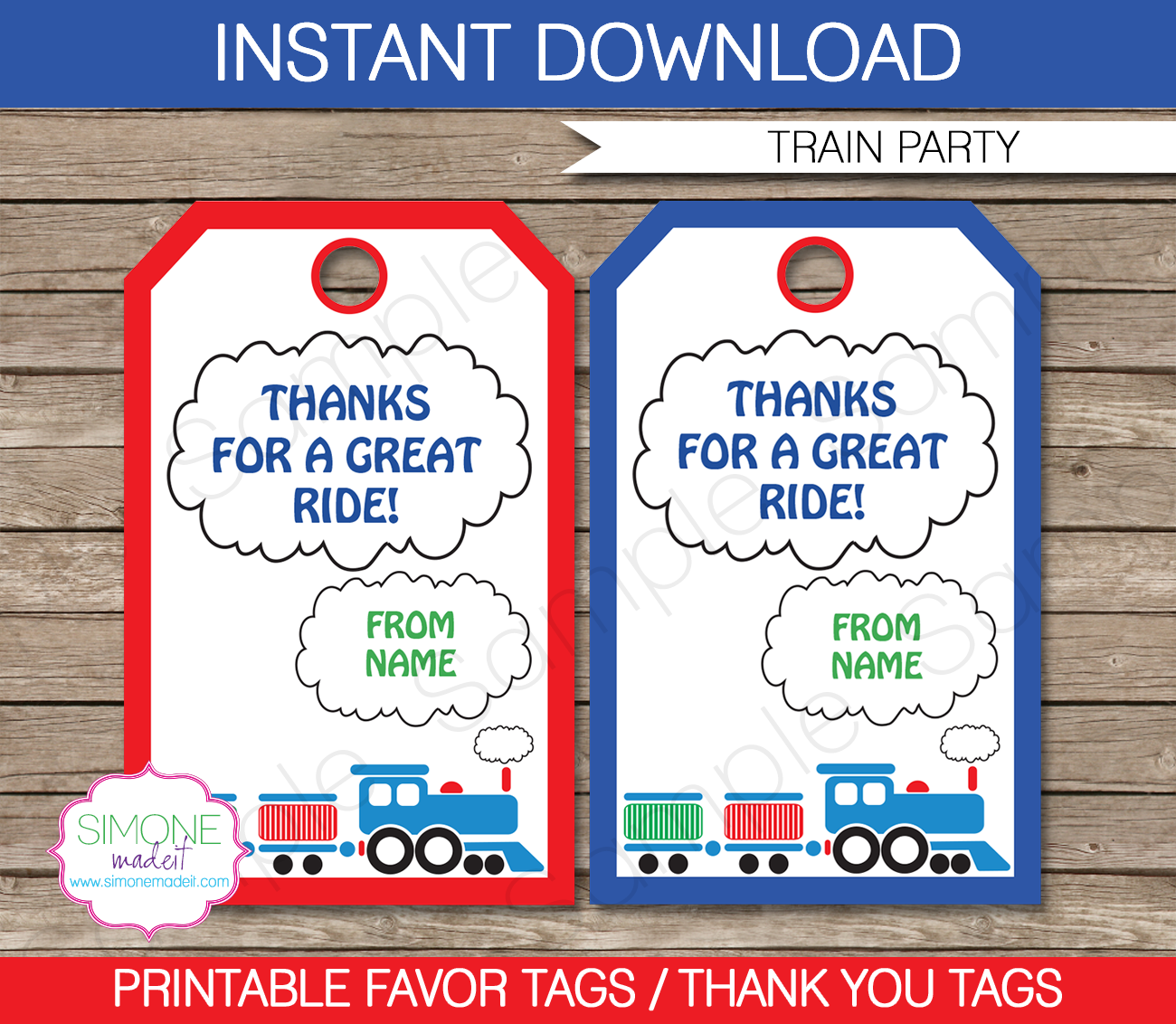 free train party printables