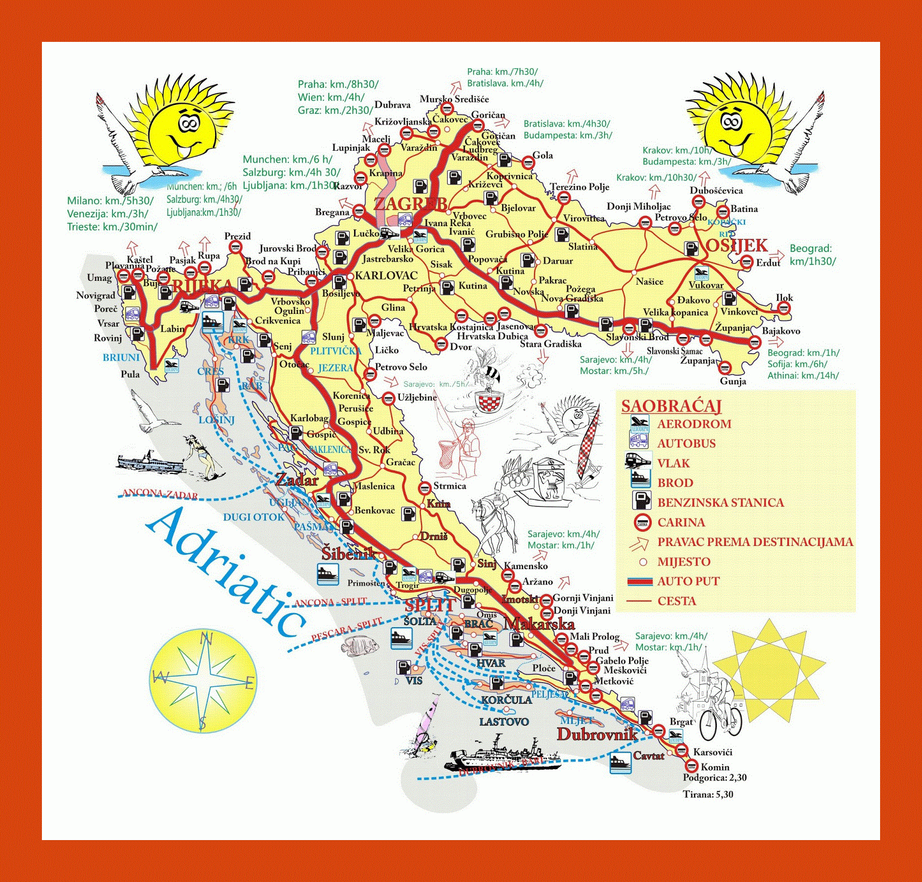 Travel Map Of Croatia Maps Of Croatia Maps Of Europe GIF Map Maps Of The World In GIF Format Maps Of The Whole World