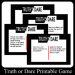 Truth Or Dare Printable Game Cards