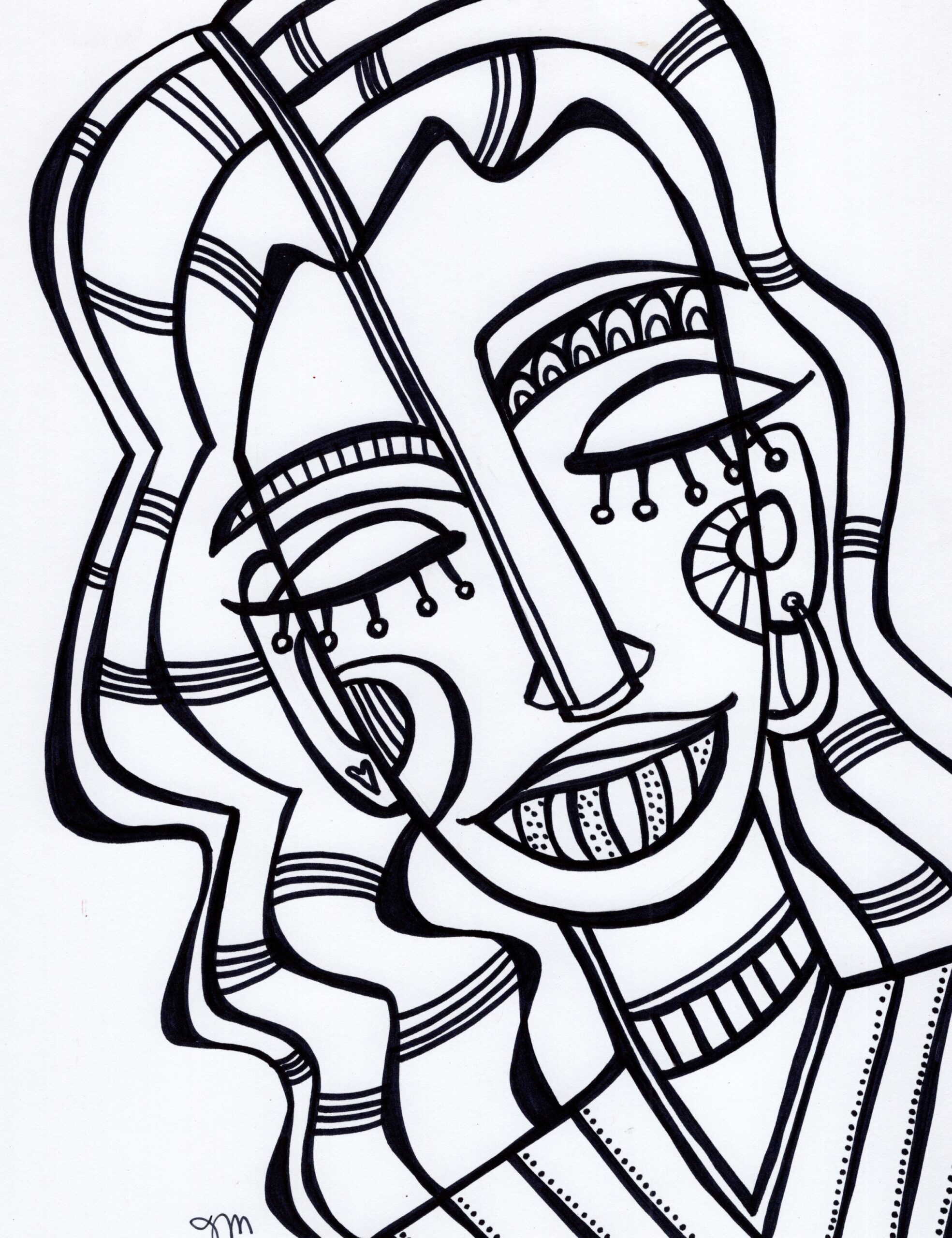 picasso cubism printable coloring sheet