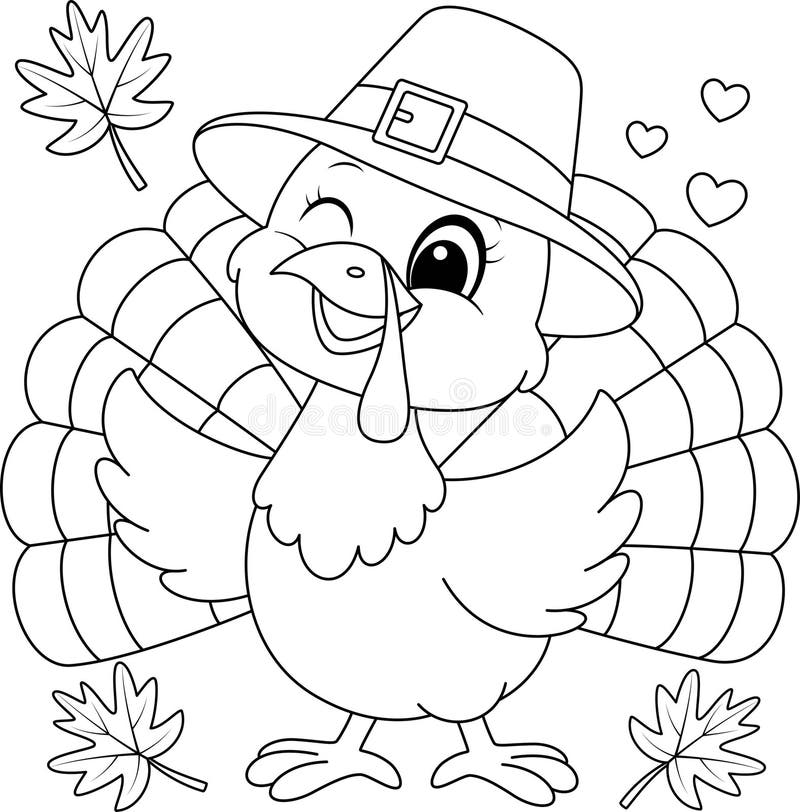 Turkey Coloring Page Thanksgiving Stock Illustrations 786 Turkey 