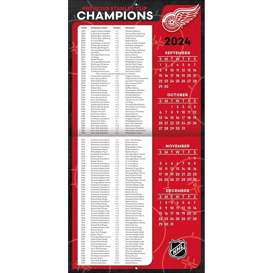 TURNER SPORTS Detroit Red Wings 2025 12x12 Team Wall Calendar 25998011940 Office Products Amazon
