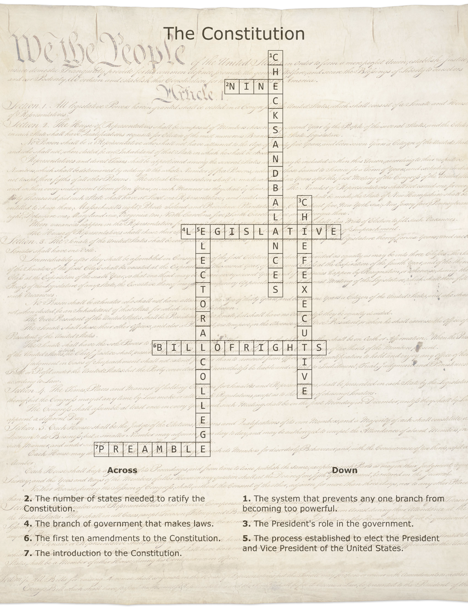 U S Constitution Printable Word Search And Crossword Puzzle Pack Classful U S Constitution Printable Word Search And Crossword Puzzle Pack Classful