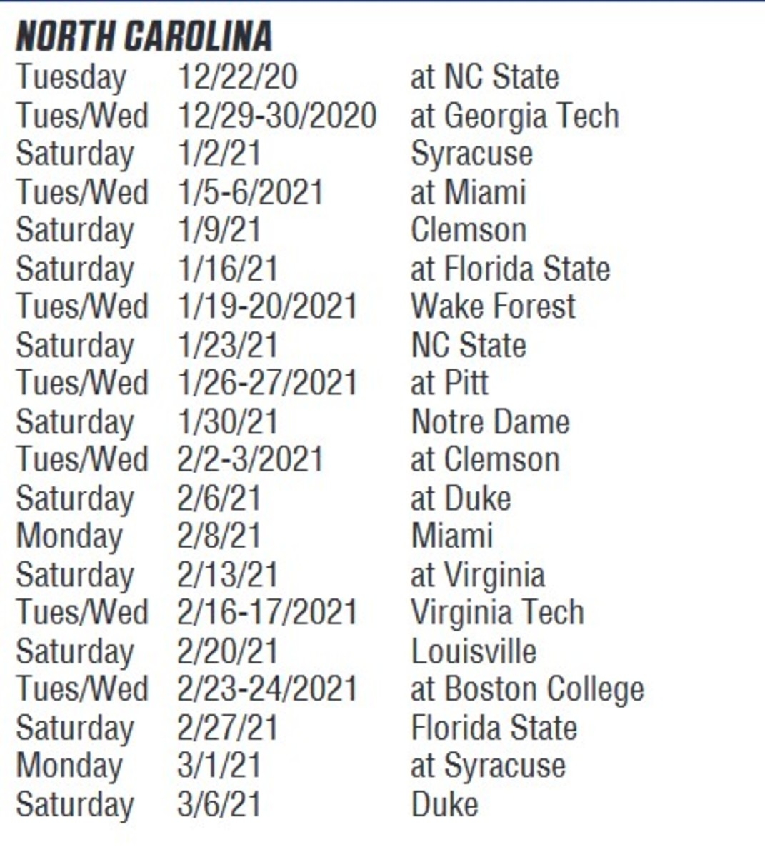 UNC Basketball Schedule Is Released Sports Illustrated North 