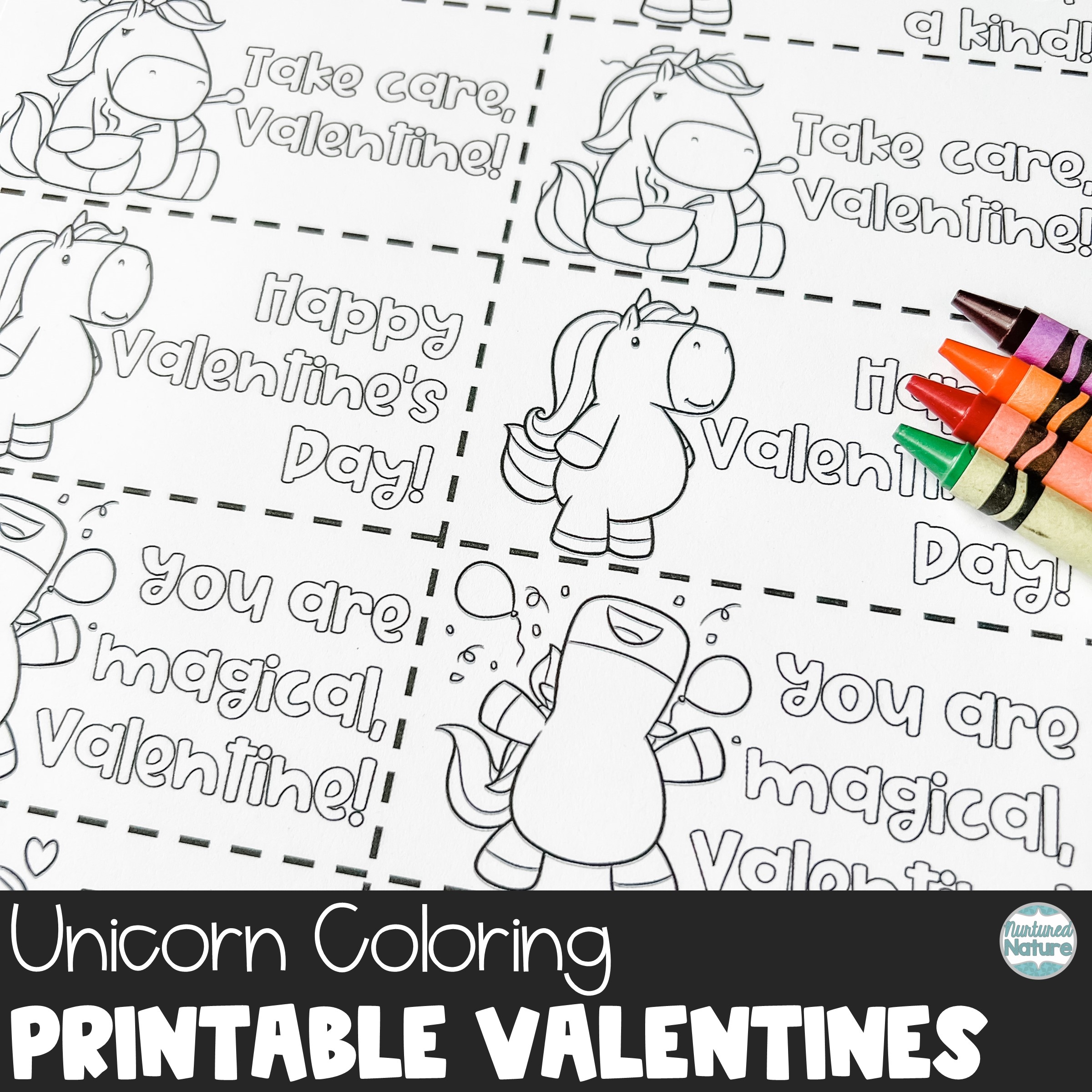 free printable unicorn valentines