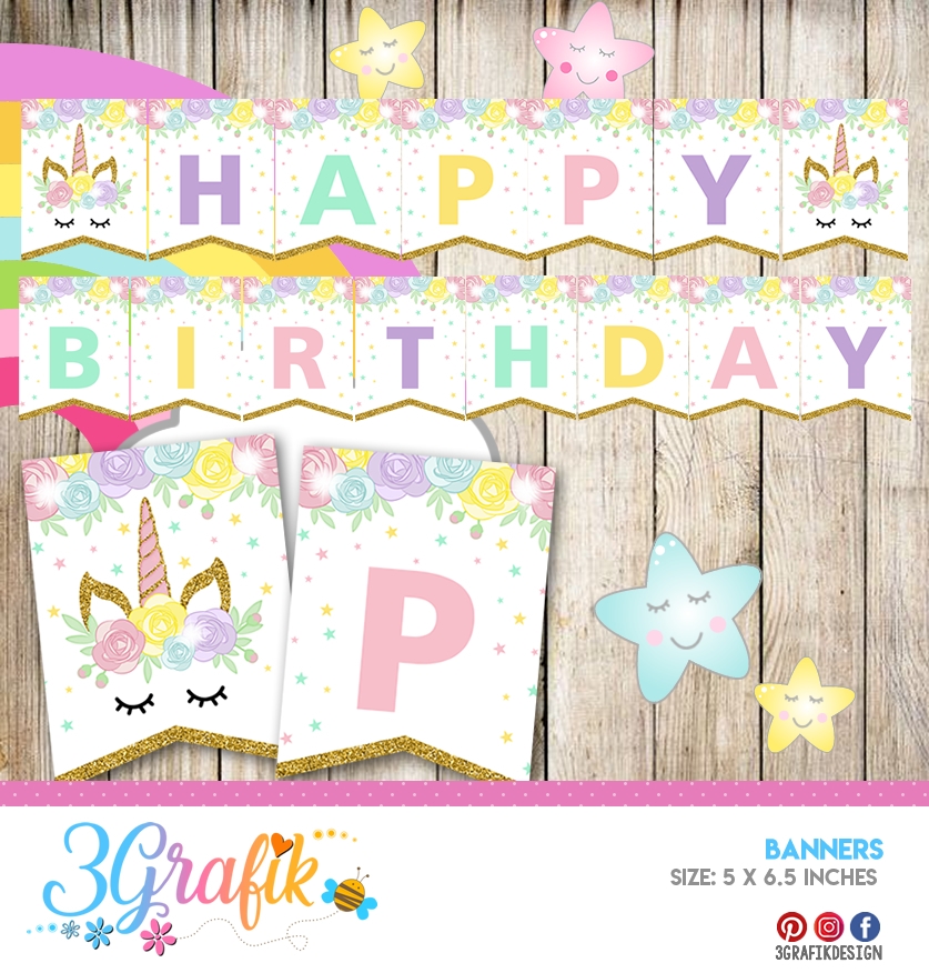 happy birthday banner printable pink