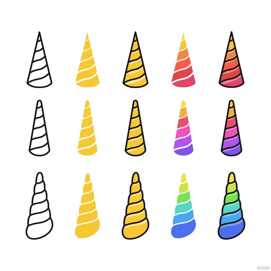 Unicorn Horn Vector In Illustrator SVG JPG EPS PNG Download 