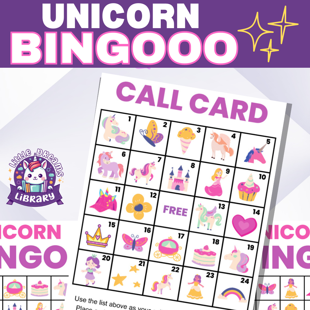 Unicorn Printable Bingo Game Cards Magical Fun Activity Made Unicorn Printable Bingo Game Cards Magical Fun Activity Made