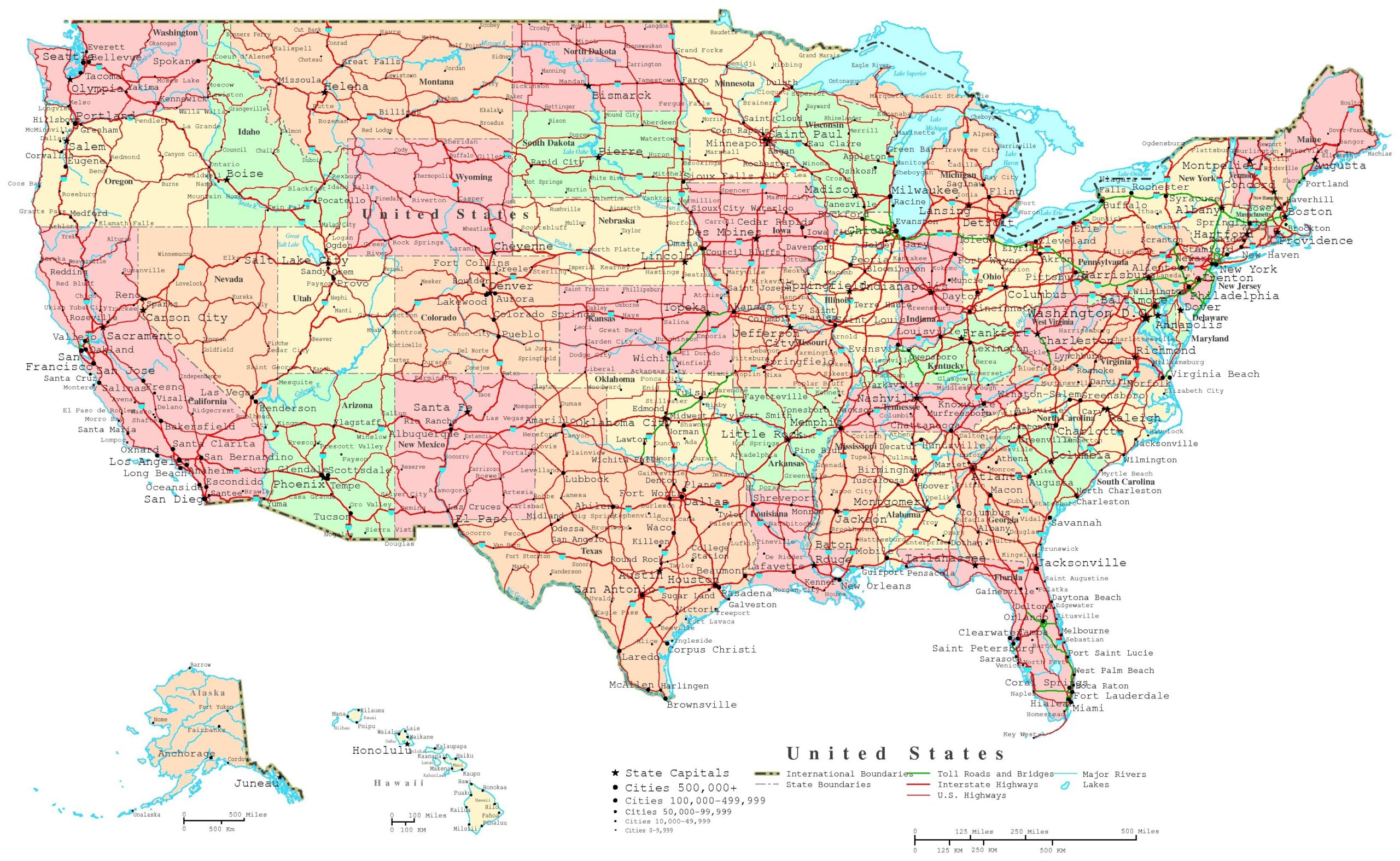 printable us map with states